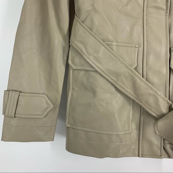 A New Day Faux Leather Jacket Tan Women’s Size XS NEW - Picture 6 of 11